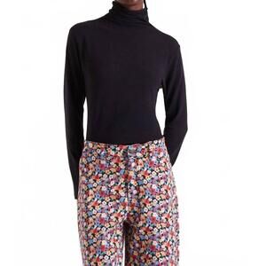 NEW COMPANIA FANTASTICA fitted turtleneck top in black